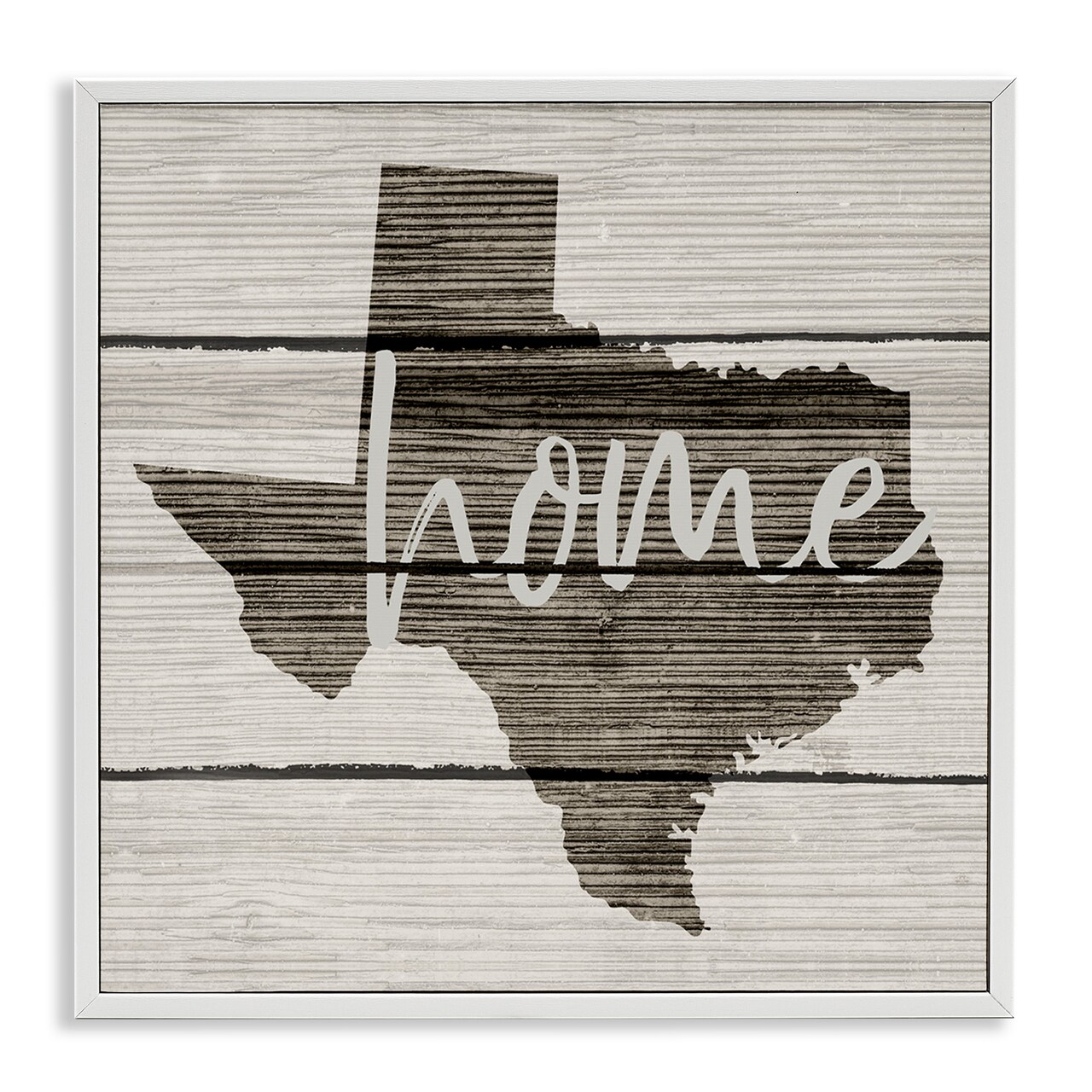 Stupell Industries Texas Rustic Typography Map Framed Giclee Art